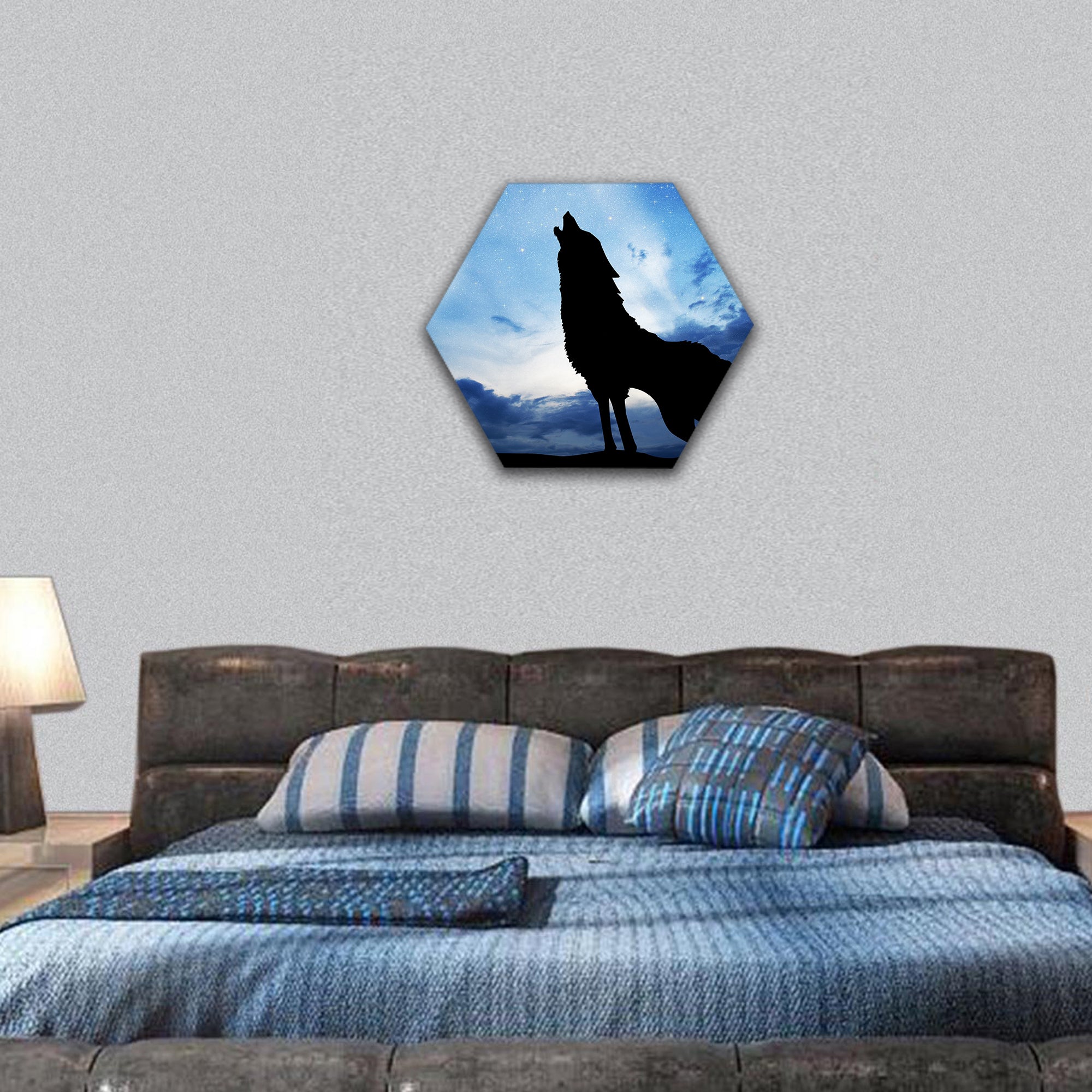 Clear sky at background hexagonal canvas wall art