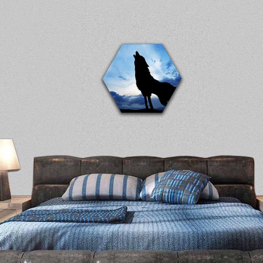Clear sky at background hexagonal canvas wall art