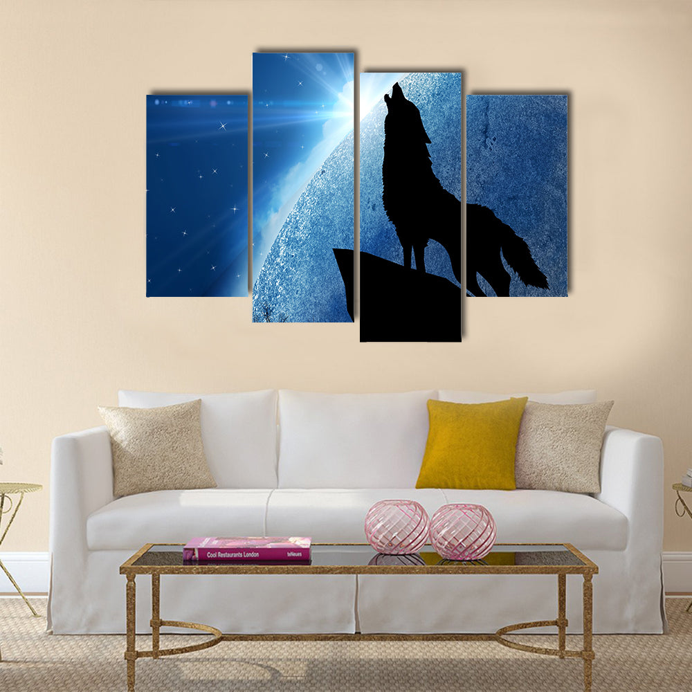 Most beautiful Wolf Background Multi Panel Canvas Wall Art
