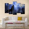 Beautiful Wolf Background Multi Panel Canvas Wall Art