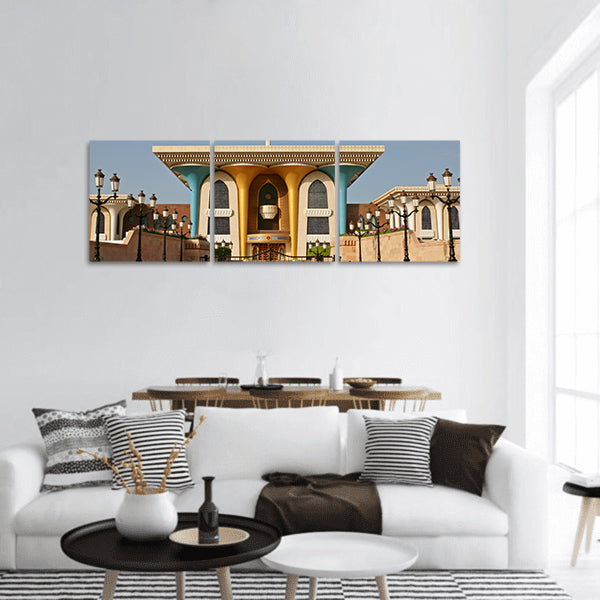 Sultanate of Oman, Palace of sultan Al Qaboos in Muscat panoramic canvas wall art