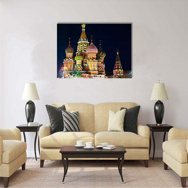 Saint Basil s cathedral; Moscow, Russia Multi panel canvas wall art