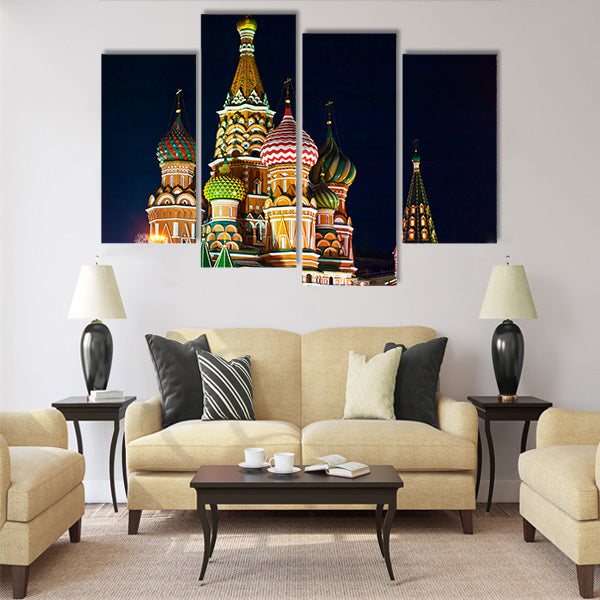 Saint Basil s cathedral; Moscow, Russia Multi panel canvas wall art