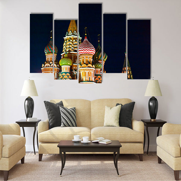 Saint Basil s cathedral; Moscow, Russia Multi panel canvas wall art