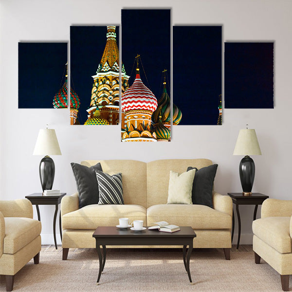 Saint Basil s cathedral; Moscow, Russia Multi panel canvas wall art