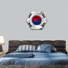 - South Korea waving flag hexagonal canvas wall art