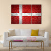 An image of the Denmark flag painted on a brick wall Multi Panel Canvas Wall Art