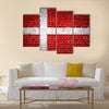 An image of the Denmark flag painted on a brick wall Multi Panel Canvas Wall Art