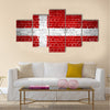 An image of the Denmark flag painted on a brick wall Multi Panel Canvas Wall Art