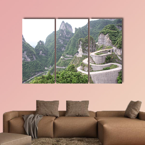 Road to Tian Men Shan China multi panel canvas wall art