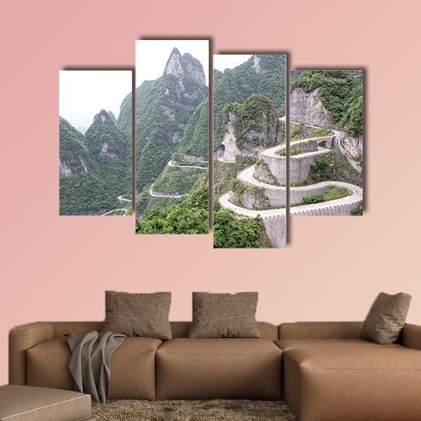 Road to Tian Men Shan China multi panel canvas wall art