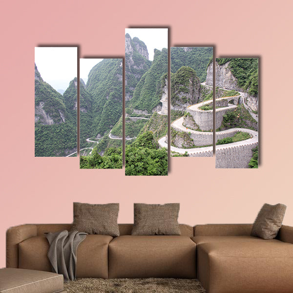 Road to Tian Men Shan China multi panel canvas wall art