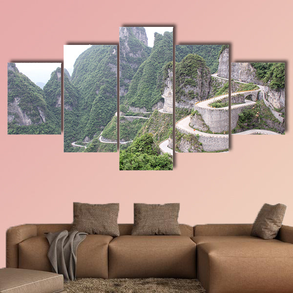 Road to Tian Men Shan China multi panel canvas wall art