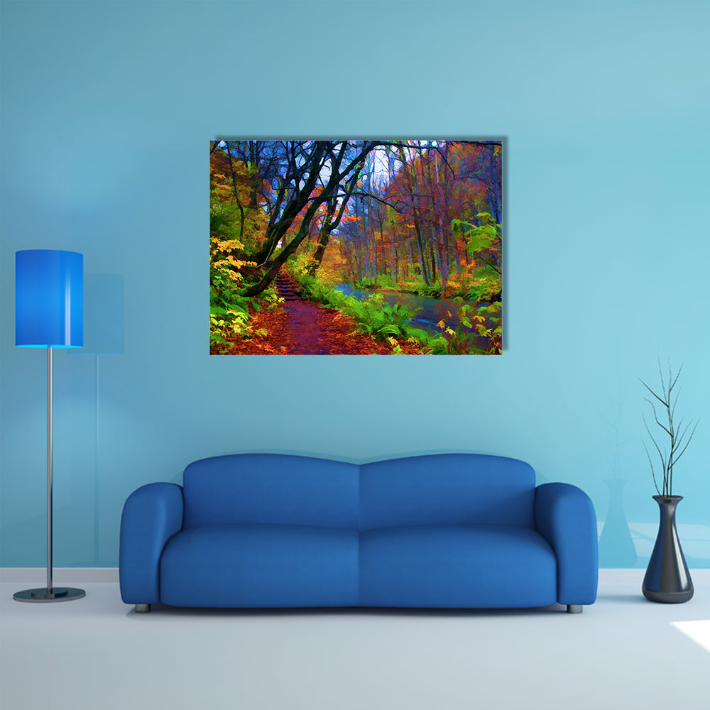 Autumn Colors of Oirase River, located at Aomori Prefecture Japan multi panel canvas wall art