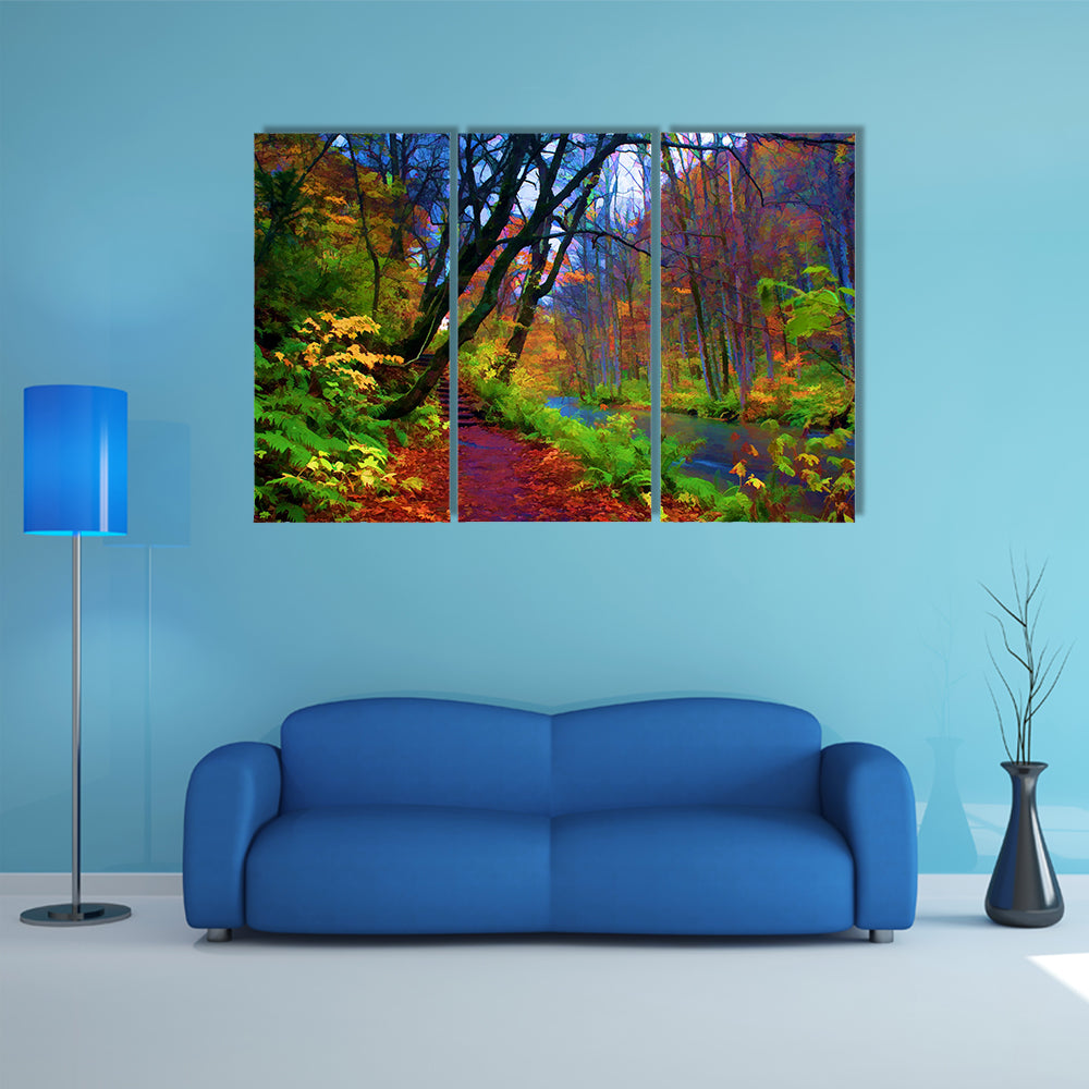 Autumn Colors of Oirase River, located at Aomori Prefecture Japan multi panel canvas wall art