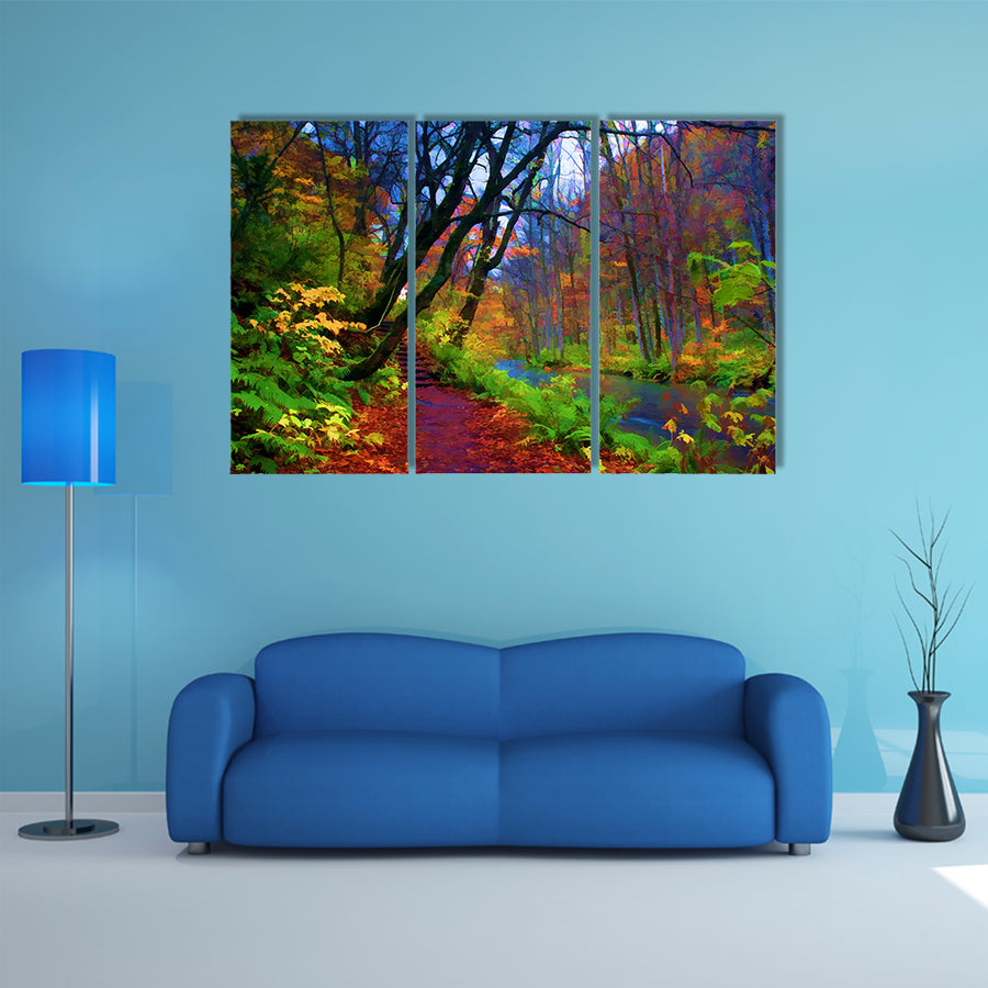 Autumn Colors of Oirase River, located at Aomori Prefecture Japan multi panel canvas wall art