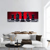 Black chess pieces panoramic canvas wall art