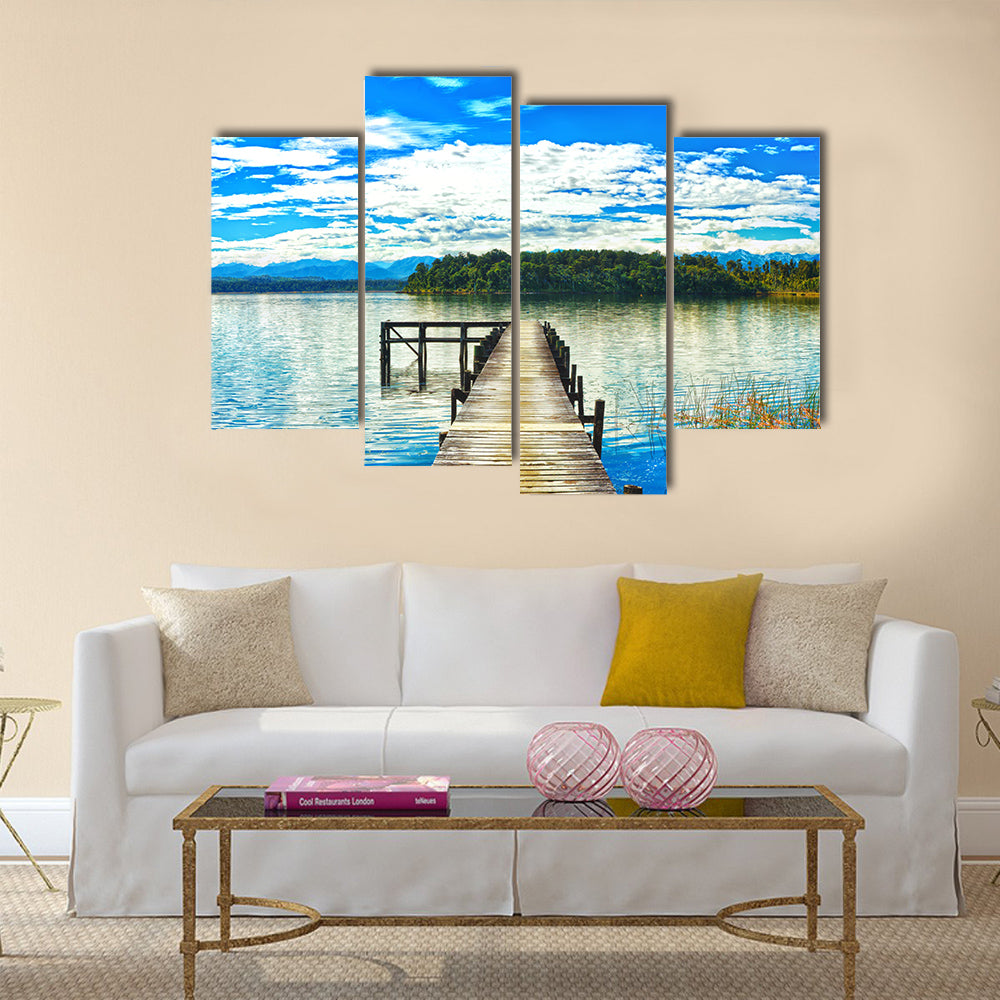 Lake Mahinapua in New Zealand Multi Panel Canvas Wall Art