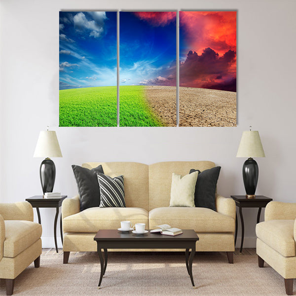Ecology landscape Multi Panel Canvas Wall Art