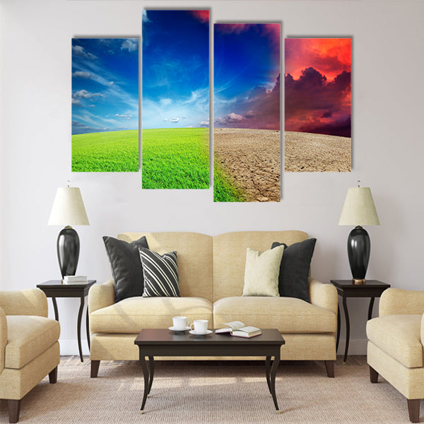Ecology landscape Multi Panel Canvas Wall Art
