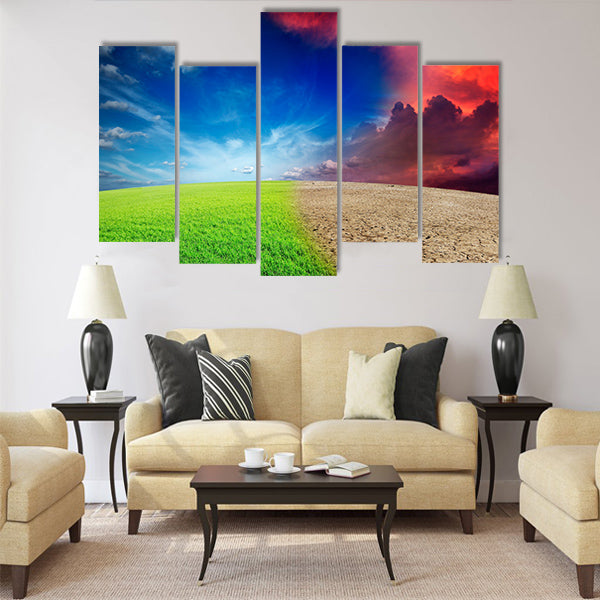 Ecology landscape Multi Panel Canvas Wall Art