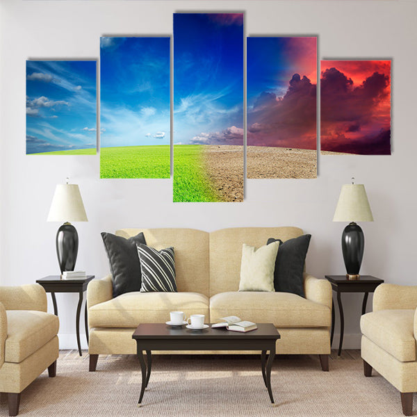 Ecology landscape Multi Panel Canvas Wall Art