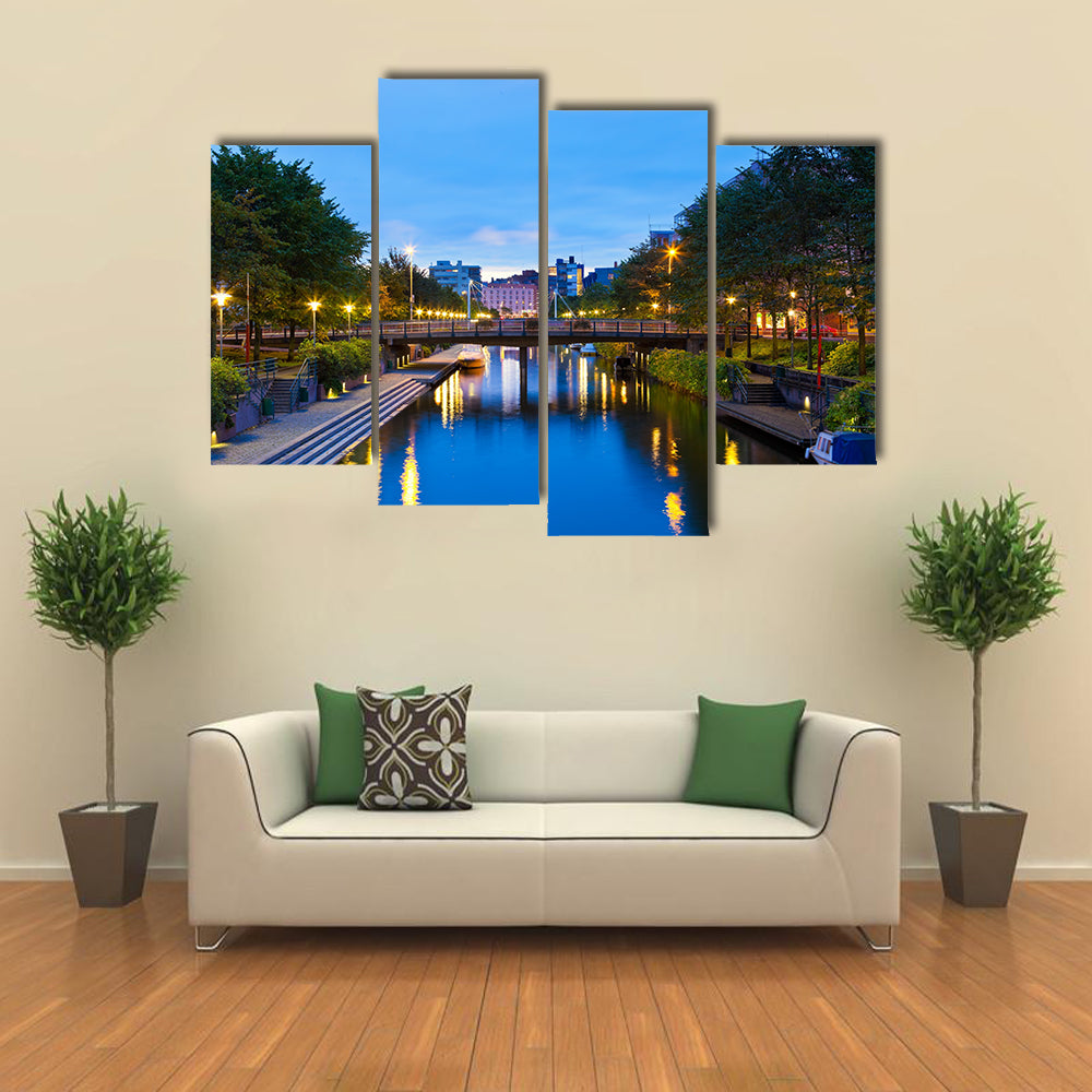 sea canal in Ruoholahti district in Helsinki, Finland multi panel canvas wall art