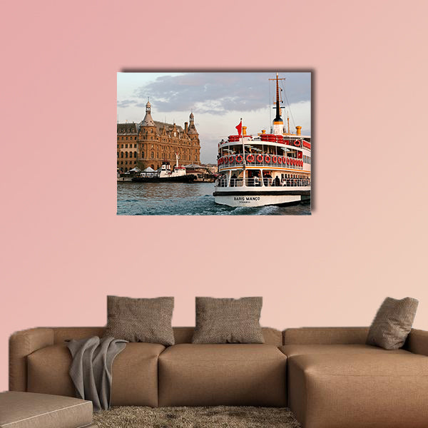 Ferry BARIS MANCO sails in to Haydarpasa multi panel canvas wall art