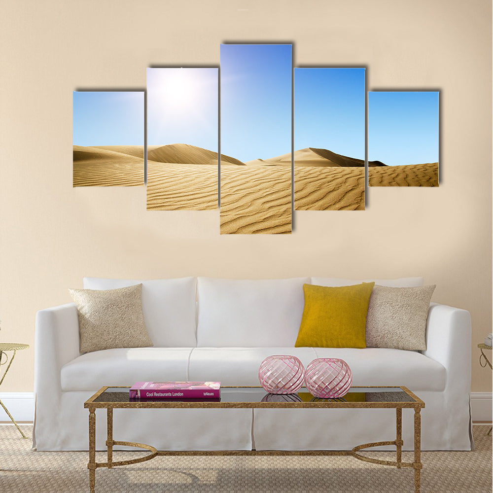 Gold desert into the sunset Canary Islands,   Multi panel canvas wall art