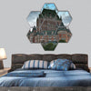 Majesty of Chateau de Frontenac, bottom view, Quebec City hexagonal canvas wall art