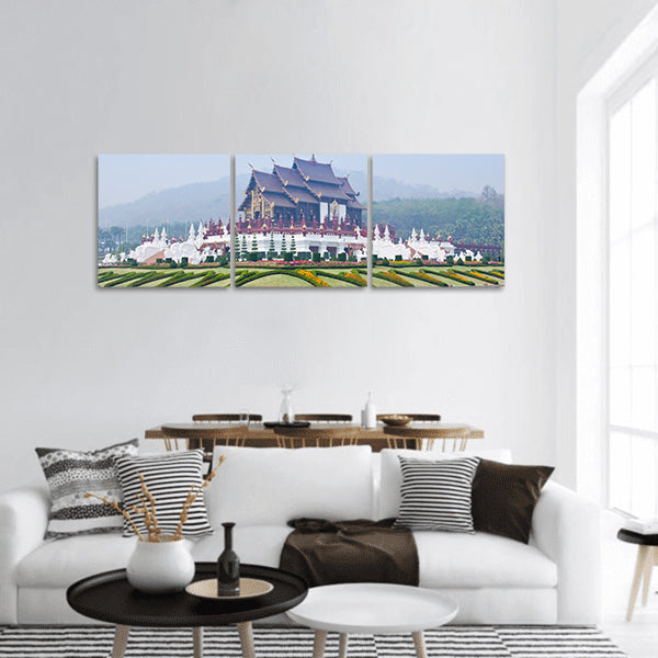 Thai style building in royal flora expo,Chiang mai, Thailand panoramic canvas wall art