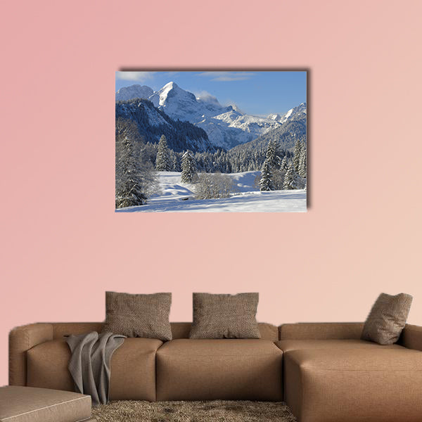 Winter landscape in Bavaria, Germany multi panel canvas wall art