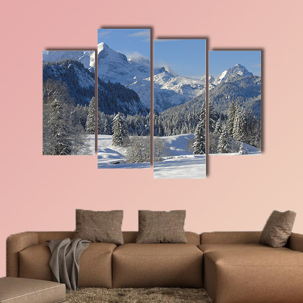 Winter landscape in Bavaria, Germany Multi panel canvas wall art
