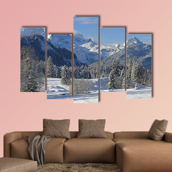 Winter landscape in Bavaria, Germany Multi panel canvas wall art