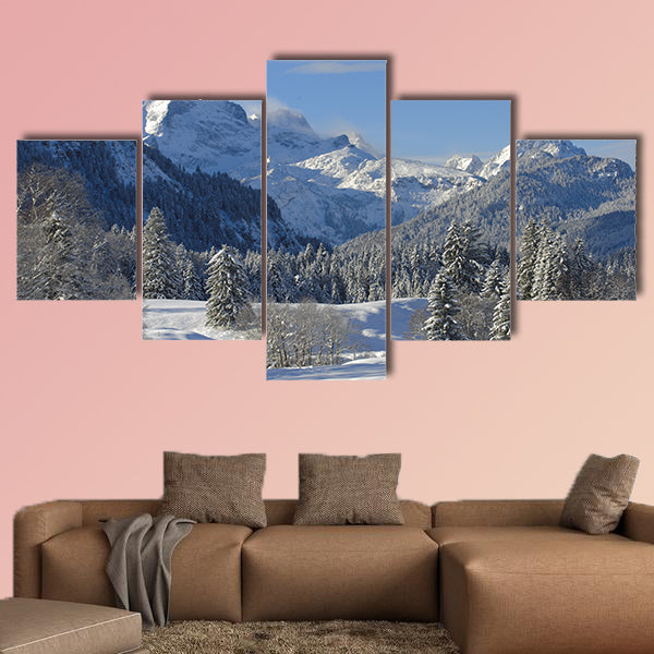 Winter landscape in Bavaria, Germany Multi panel canvas wall art