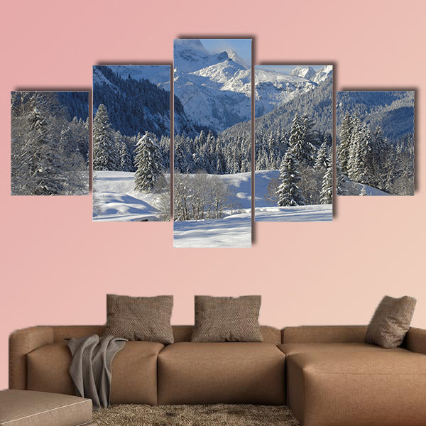 Winter landscape in Bavaria, Germany multi panel canvas wall art