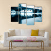 Airplane over water in the Thailand flooding at Donmaung International Airport multi panel canvas wall art