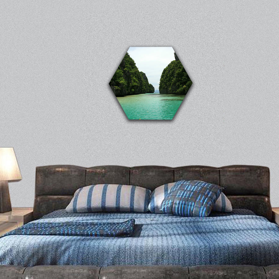 The area of El Nido on Palawan Island in Philippines hexagonal canvas wall art