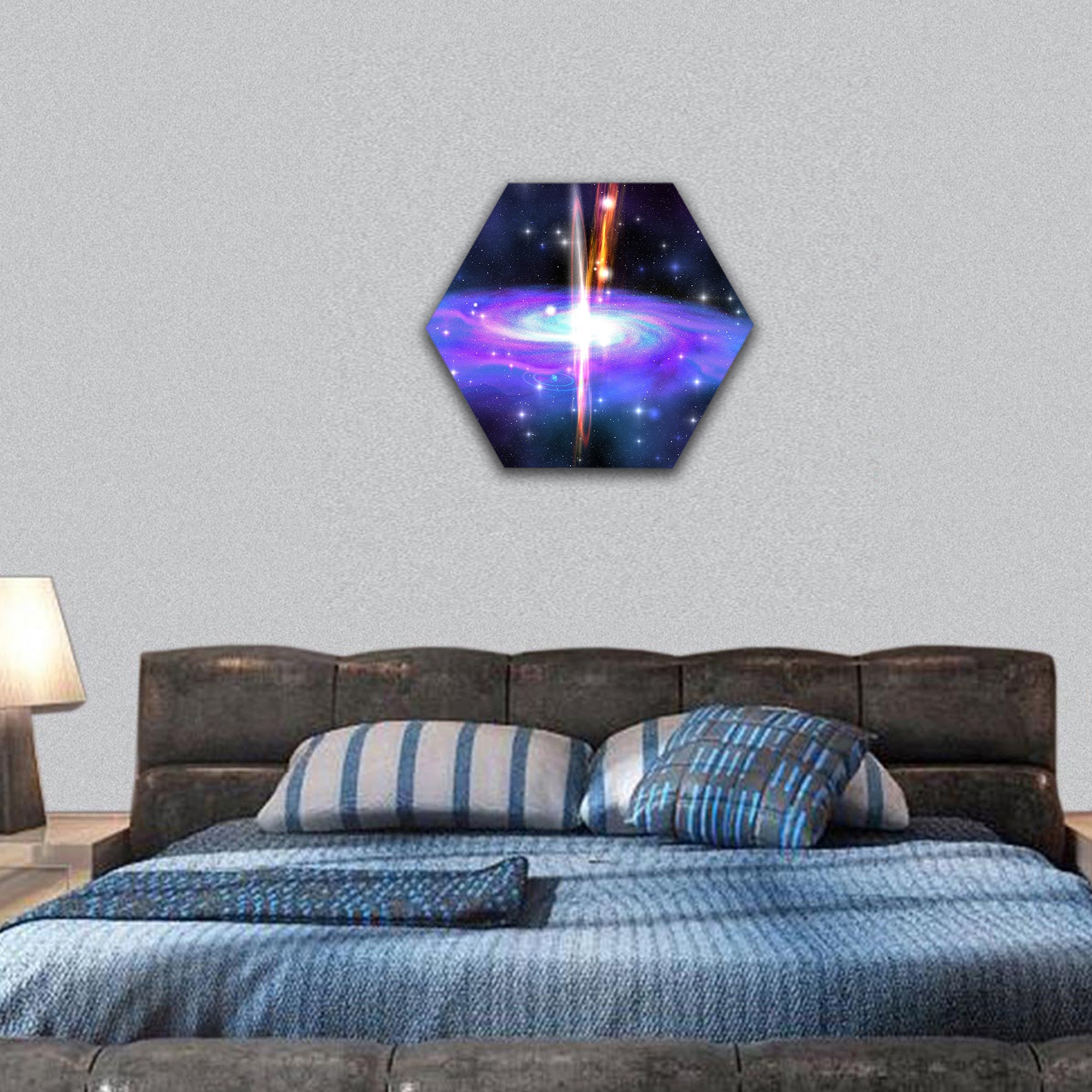 Stellar Black Hole hexagonal canvas wall art