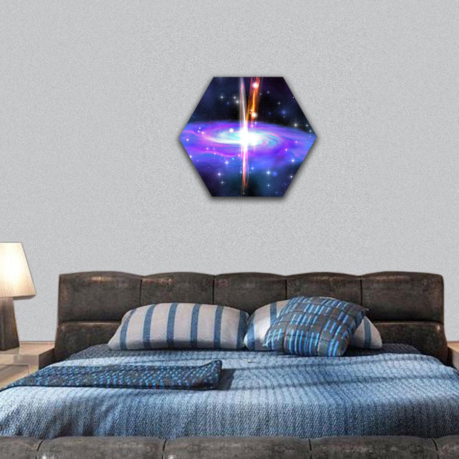 Stellar Black Hole hexagonal canvas wall art