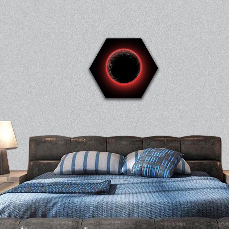 Red planet hexagonal canvas wall art
