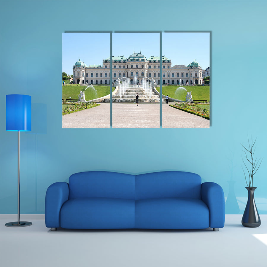 Summer shot of Belvedere Castle in Vienna, Austria multi panel canvas wall art