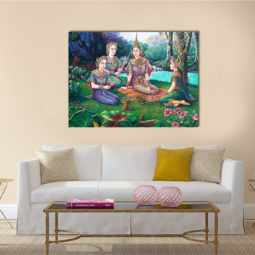 A Beautiful Thai Drama And Dance Multi Panel Canvas Wall Art