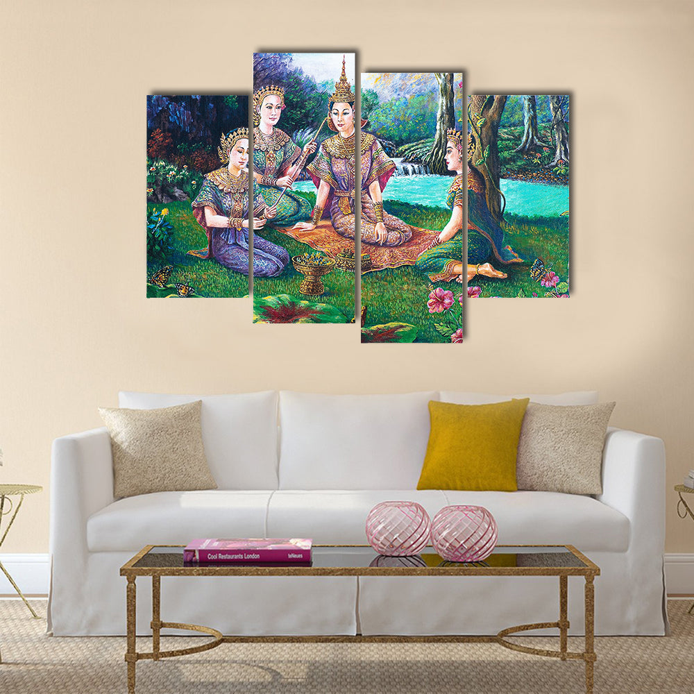 A Beautiful Thai Drama And Dance Multi Panel Canvas Wall Art