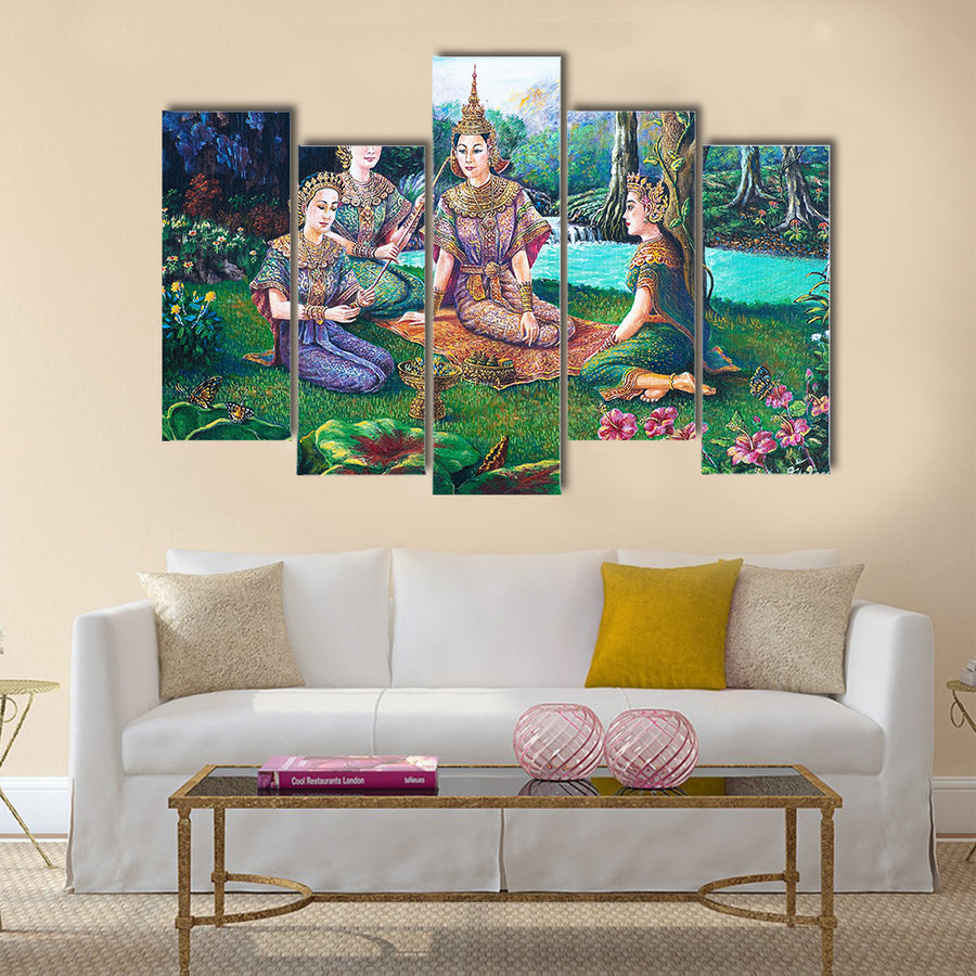 A Beautiful Thai Drama And Dance Multi Panel Canvas Wall Art
