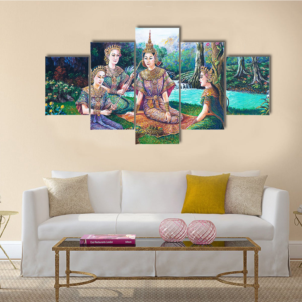 A Beautiful Thai Drama And Dance Multi Panel Canvas Wall Art