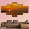 Sunrise with seagull Multi panel canvas wall art