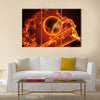 Baseball in fire made in 3D Multi panel canvas wall art