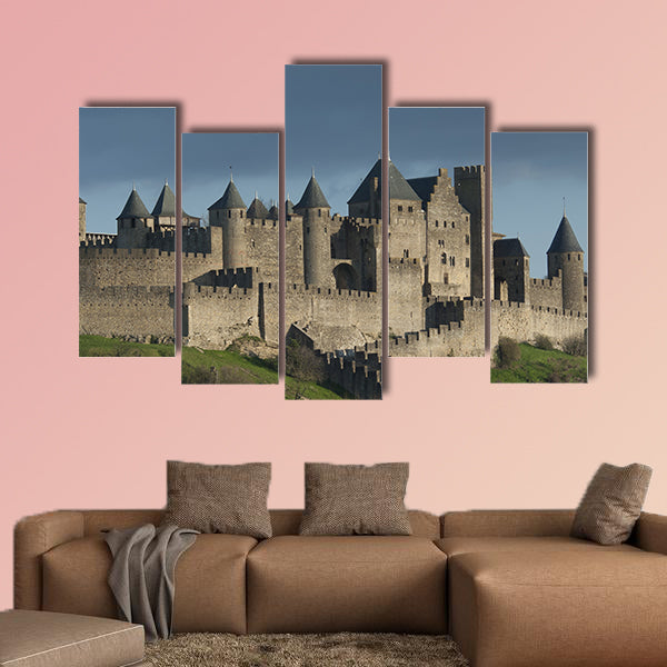Carcassonne, Languedoc Roussillon, France multi panel canvas wall art