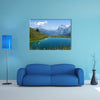 The artificial lake in the Swiss Alps multi panel canvas wall art